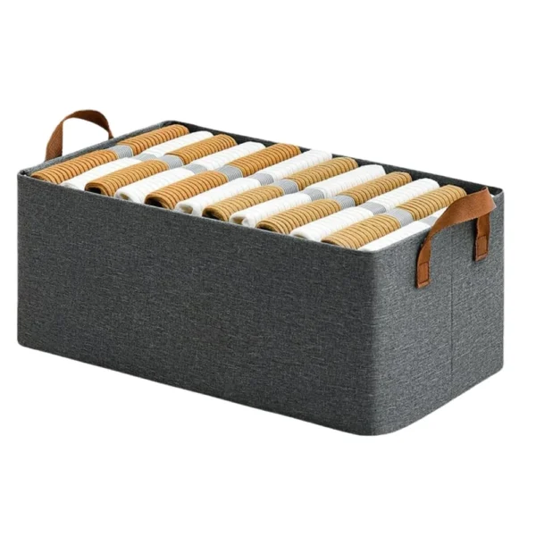 Foldable Cloth Basket for Storage with Metal Frame and Handles